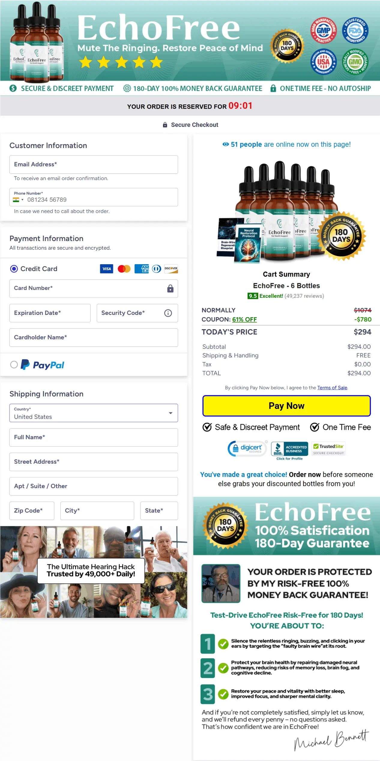 echofree secure checkout